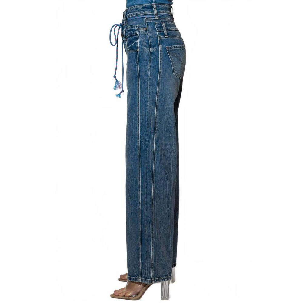 NEW VIBRANT double waist denim jeans in blue - Picture 3 of 3